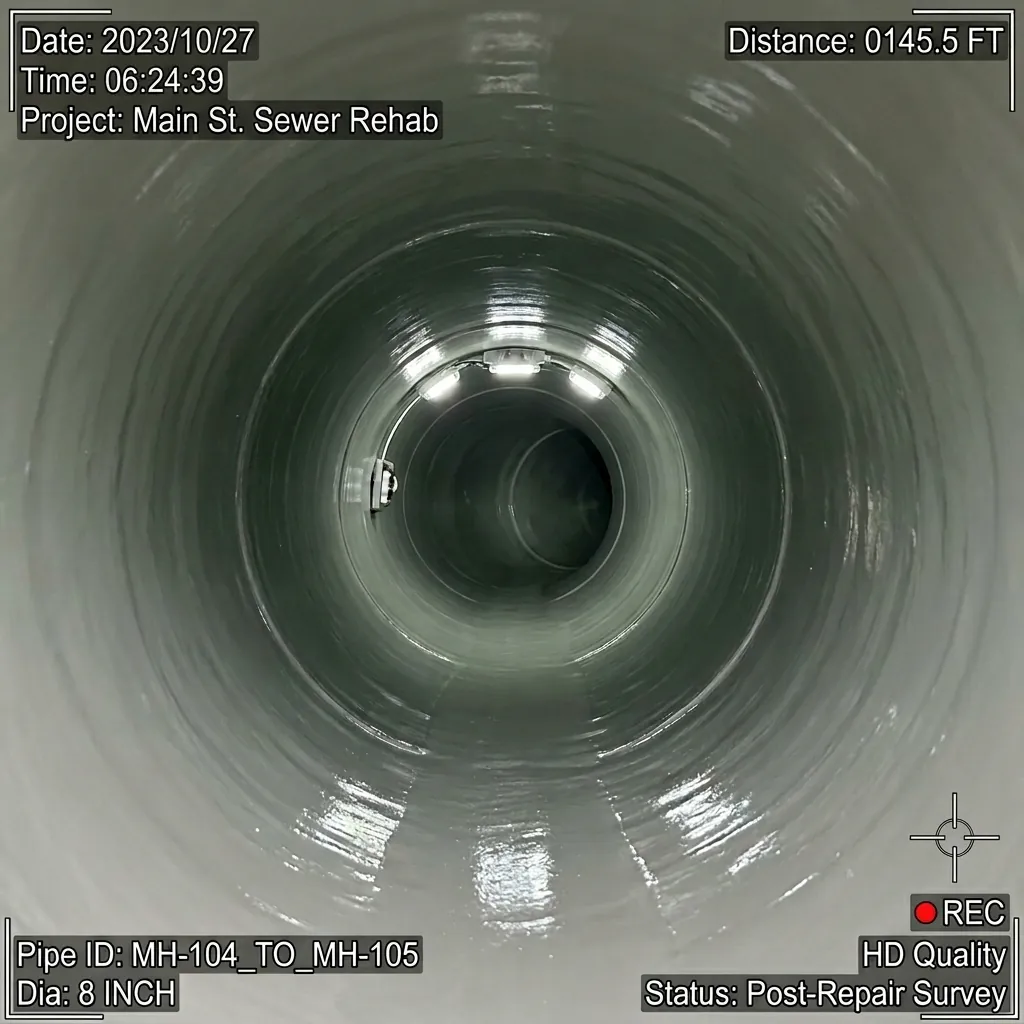 trenchless sewer repair - after work done